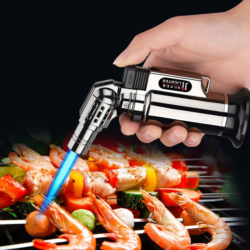 Metal Windproof Turbo Gas Lighters Smoking Accessories Kitchen Cooking