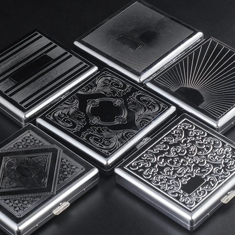 20PCS Metal Cigarette box stainless steel Embossed Portable Cigarette