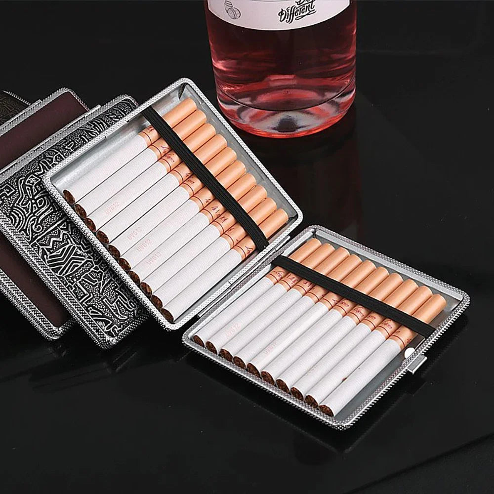 20 Sticks Gift for Men's Leather Cigarette Box Cigarette Lady Storage