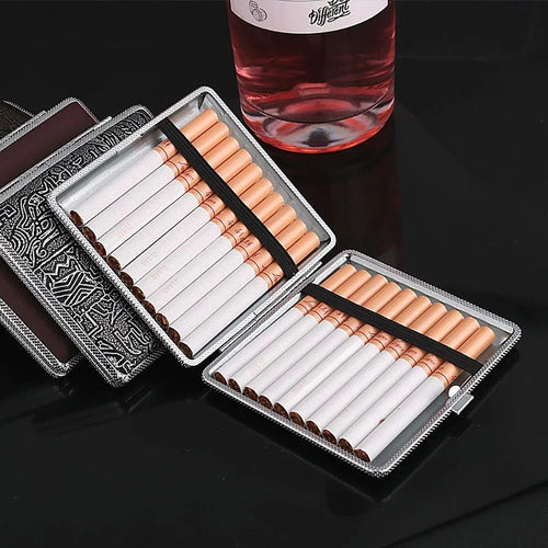 20 Sticks Gift for Men's Leather Cigarette Box Cigarette Lady Storage