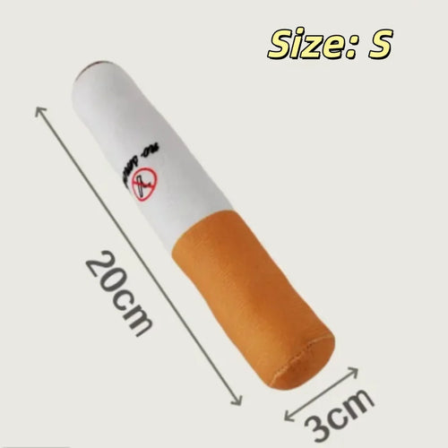 Funny Pet Toys Cigar Big Smoke Plush Squeak Dog Chew Toy Interactive