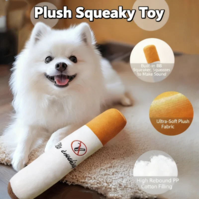 Funny Pet Toys Cigar Big Smoke Plush Squeak Dog Chew Toy Interactive