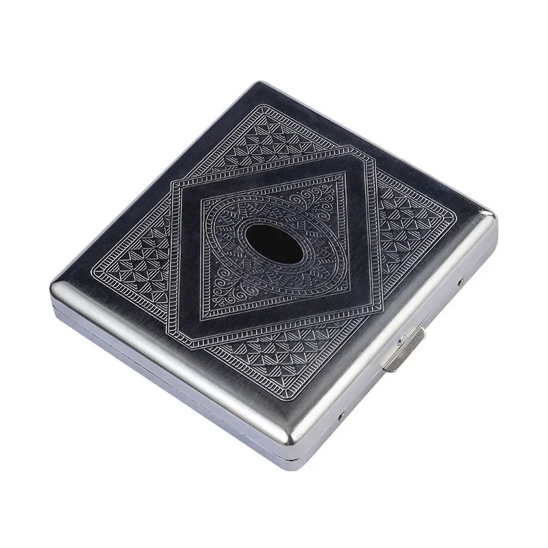 20PCS Metal Cigarette box stainless steel Embossed Portable Cigarette