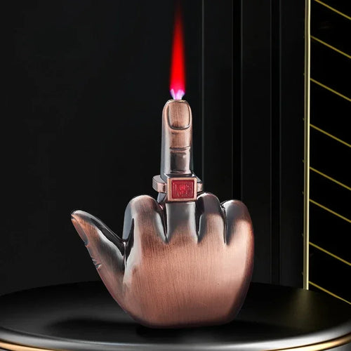 Funny Middle Finger Torch Lighter with Fuk You Voice Windproof Jet