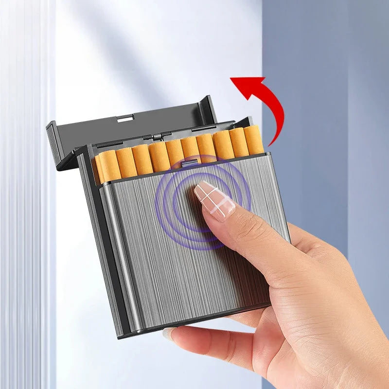 Large Capacity Cigarette Case Automatic Flip Cover Hold
