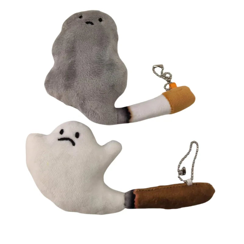 Cute Big Smoke Elf Pendant Plush Doll Toys Keychain Ghost Fluffy