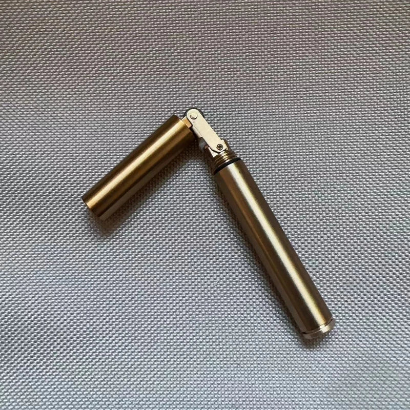 2024 New Brass Kerosene Nunchaku Lighter Windproof Mini Retro Grinding