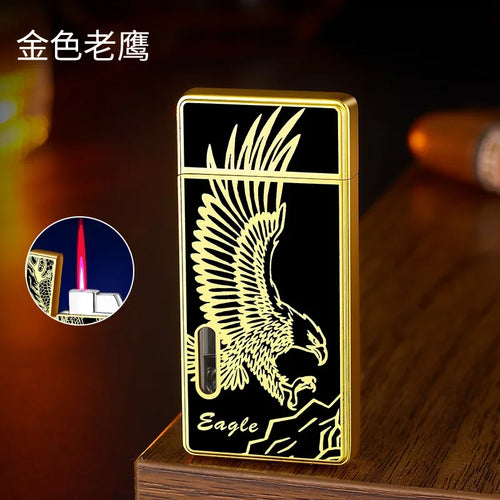 Windproof  Waterproof Metal Lighter Electroplated Dragon Embossed