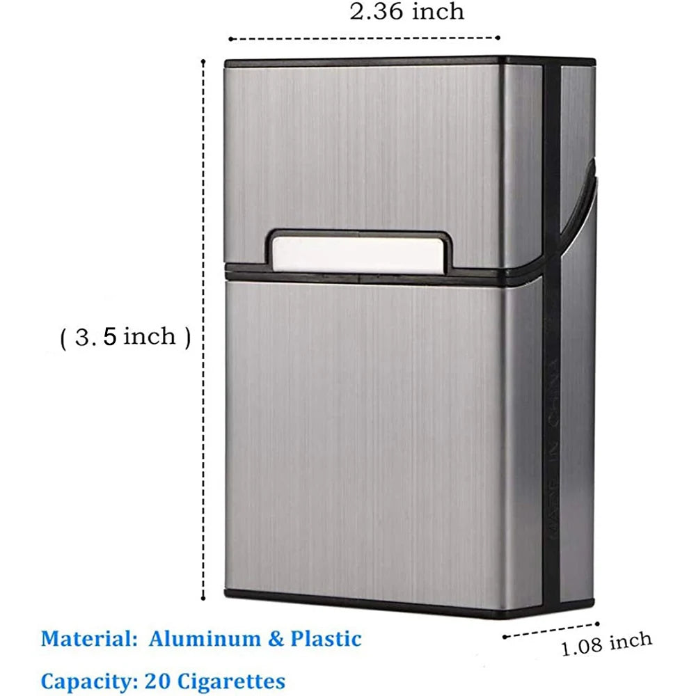 Portable Slim Aluminum Cigarette Case Regular King Size Plastic Cigar
