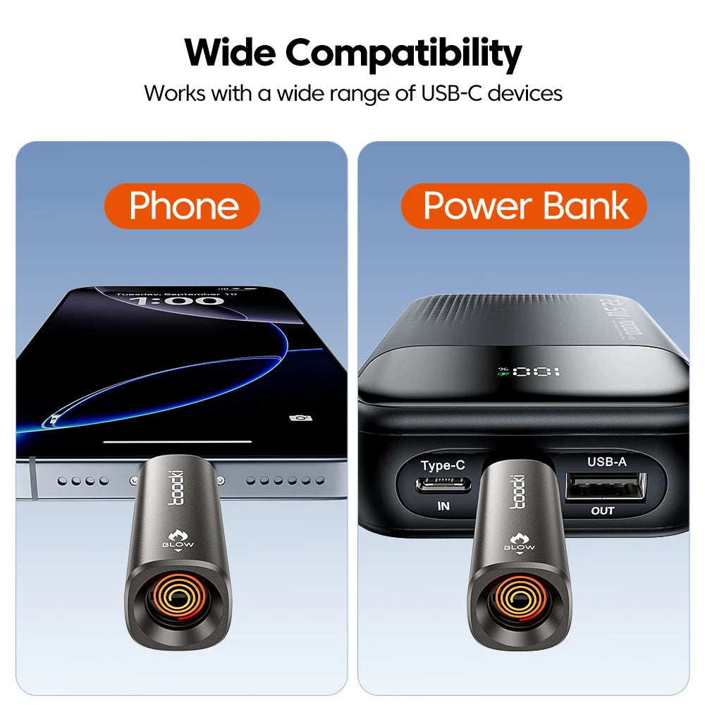 Toocki TG13/14 Type-C Mini Electric Lighter Plug&Play Blow to Light