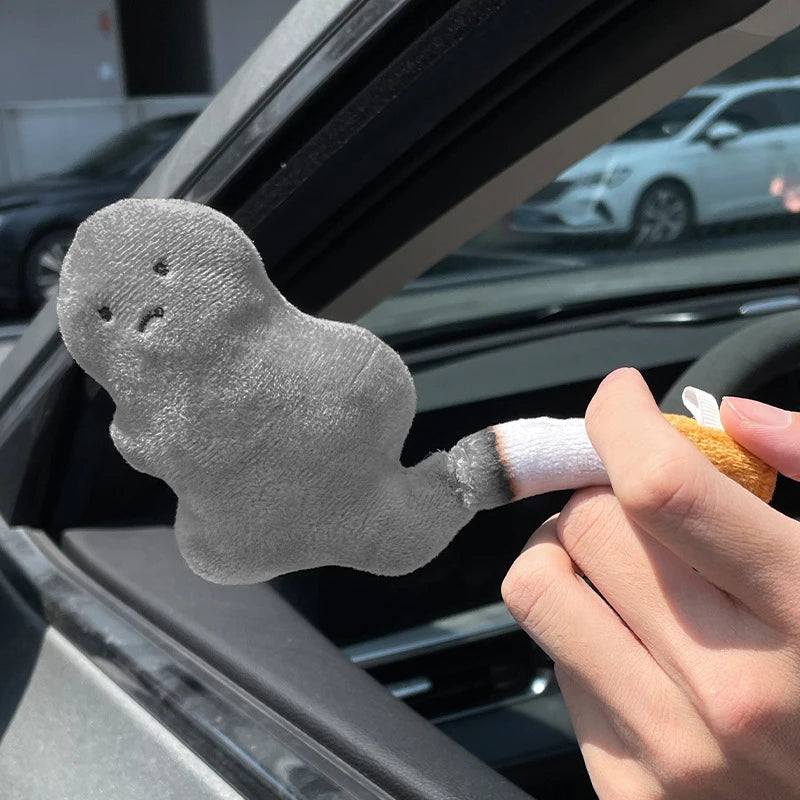 Cute Big Smoke Elf Pendant Plush Doll Toys Keychain Ghost Fluffy